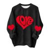 Women's Casual Fashion Valentine's Day Printing Long Sleeve O-Neck Pullover Top Blouse