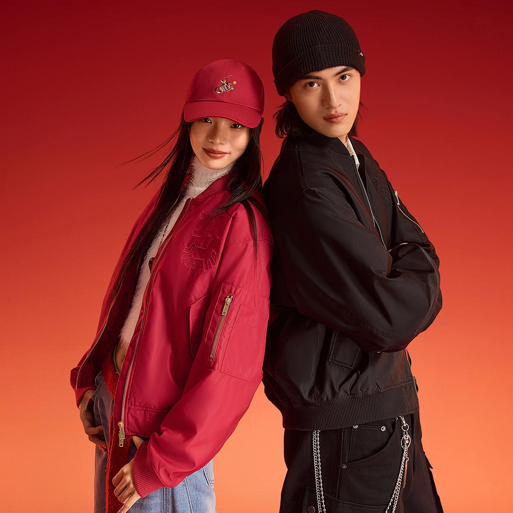 Li Ning Sports Lifestyle Series Baseball Collar Embroidered Pattern Couple Cotton Jacket Unisex jackets AJMW199-1