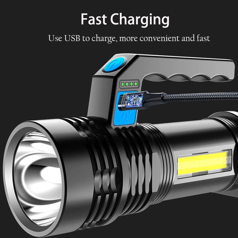 1km Long Distance Rechargeable Flashlight High Power Led Portable Lanterns Waterproof And Fall Proof Outdoor emergency Lighting