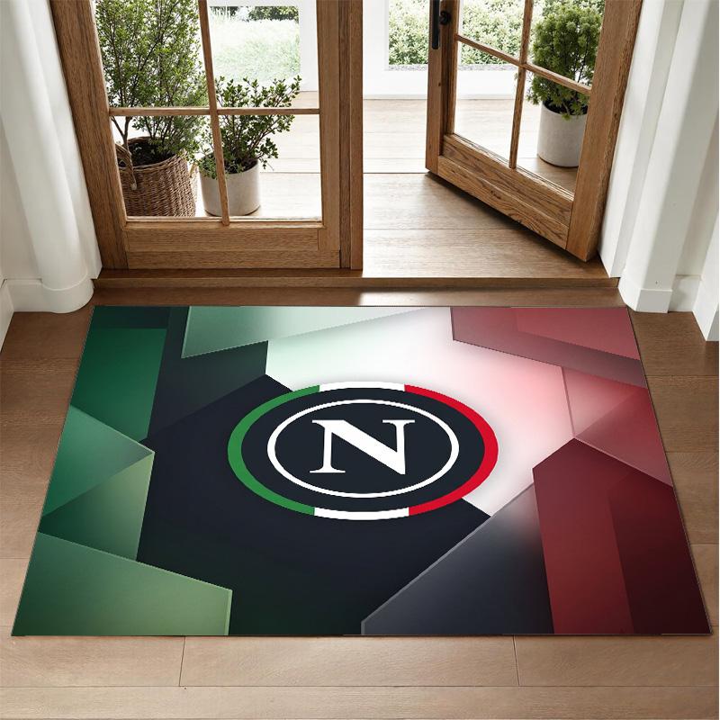 Napoli FC Design Crystal Velvet Rug Soft Decorative Mat for Bedroom Entrance