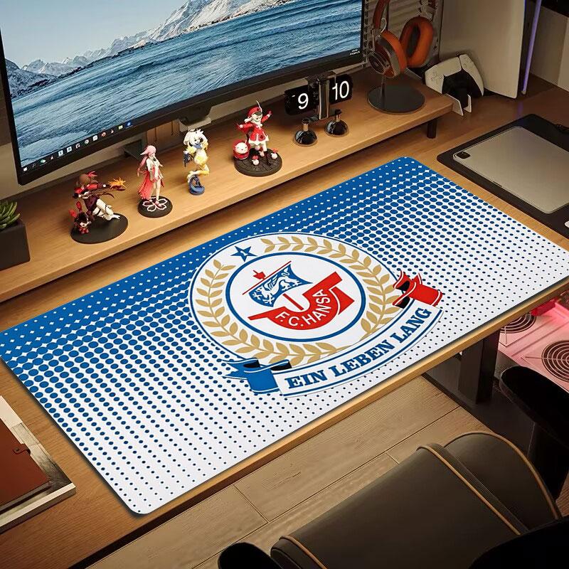 F.C. Hansa Rostock Large Size Mouse Pad Large Gaming Table Cushion Non-slip Laptop Tablet Big Mousepad XXL Mat Mini PC Playmat With Lock Edge