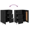 Highboard Black Oak Effect 69.5 x 34 x 180 cm Particleboard