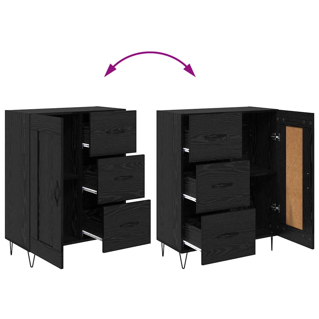 Highboard Black Oak Effect 69.5 x 34 x 180 cm Particleboard