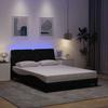 VidaXL Bed Frame with LED Without Mattress Black 140x200 Cm Fabric 3310673