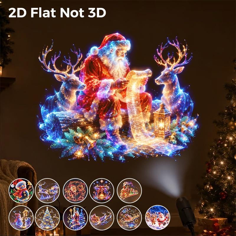 Usb Christmas Projector Light 12 Patterns Xmas Projection Lamp Flexible Gooseneck For Home Party Bedroom Decor Ambience Lighting