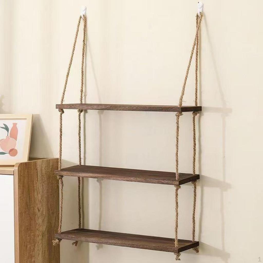Rope Hanging Shelf EasyMount Installation Interior SurfaceMounted Decoration Rustic and Design