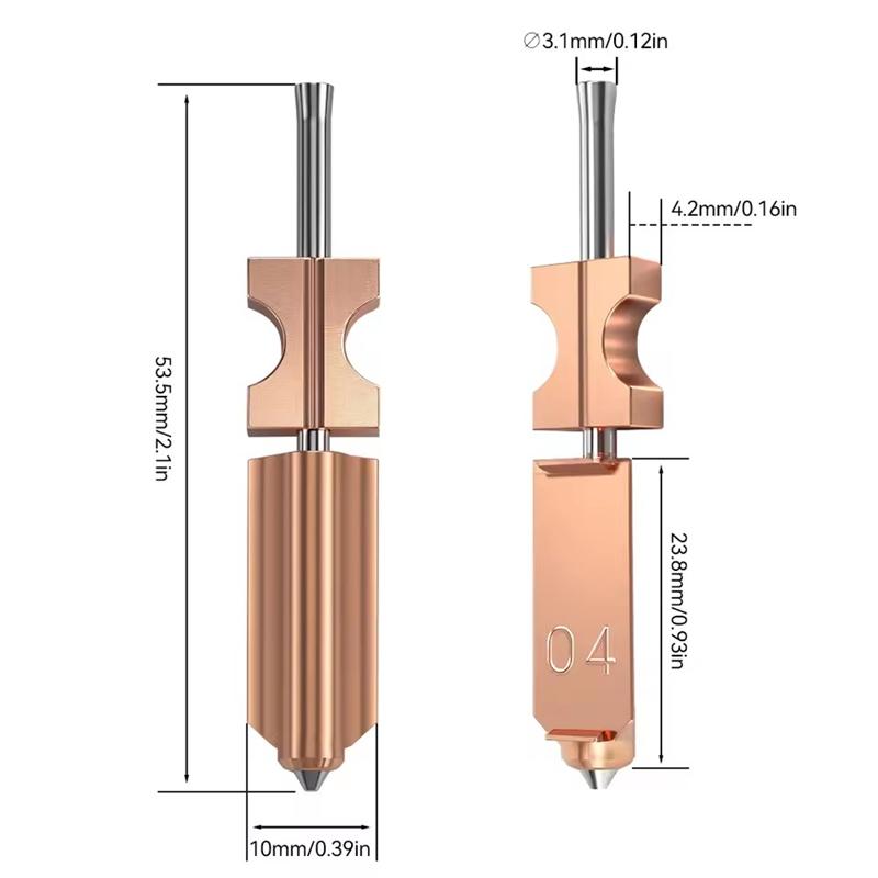 For Flashforge AD5X Nozzle Upgrade Detachable 0.4 0.6 0.25 0.8mm for Flashforge AD5X Hotend Extruder Quick Release Heater Block