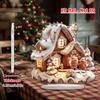 Weihnachts-Schneehaus 2D Acryl-Ornament - Winter-Hausdekoration & Geschenk