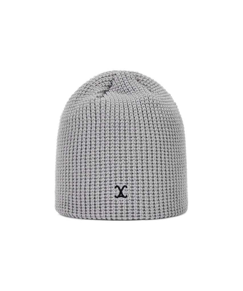 Bajal Va Curved Logo Waffle Beanie Gray