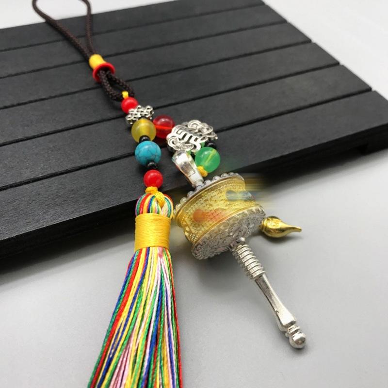 Chinese alloy six-character keychain pendant bag hanging metal accessories, barrel pendant gift pendant colorful