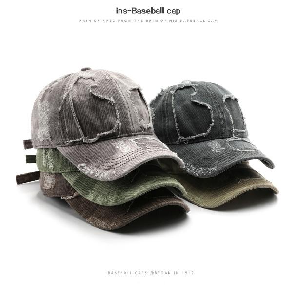 Women's Washed and Distressed Solid-color Baseball Cap, Suitable for Outdoor Activities, Providing Sun Protection and Shade