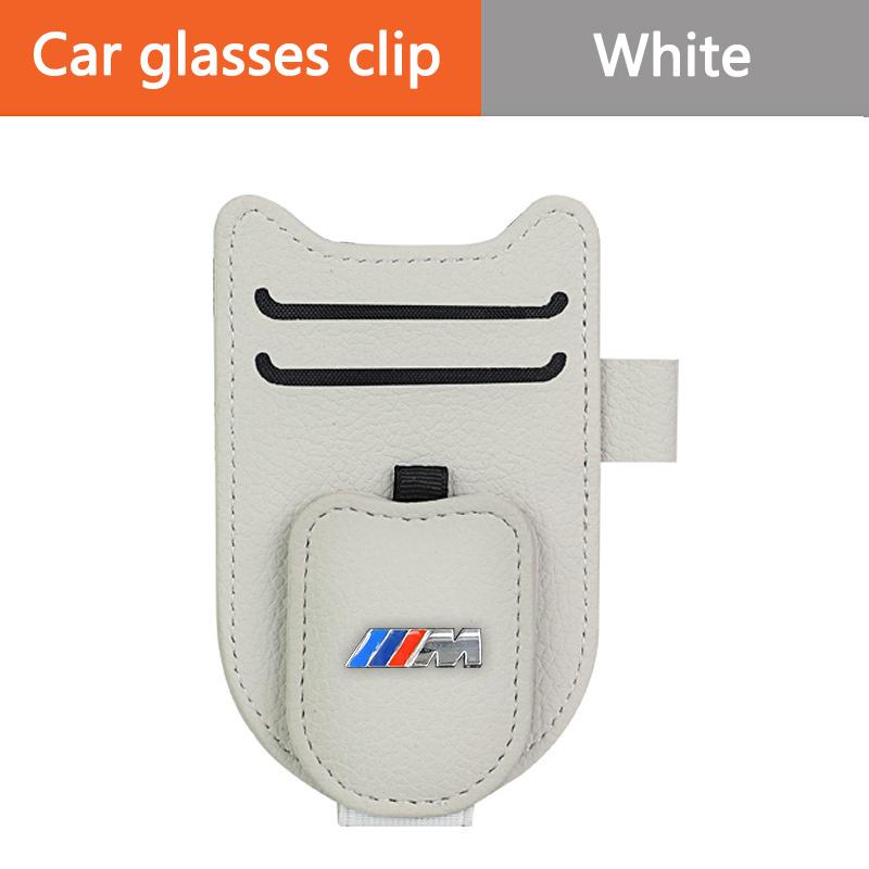PU Leather Car Glasses Clip Multifunction Sun Visor Magnetic Eyeglasses Clip For BMW M Performance E28 E39 E46 E53 E60 F20 X6 X5