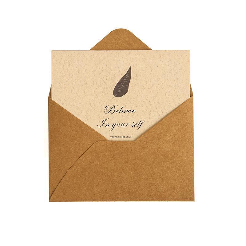 Leaf Language Minimalist Greeting Card: Christmas, Birthday, Thanksgiving, Thank You Message Card with Envelope