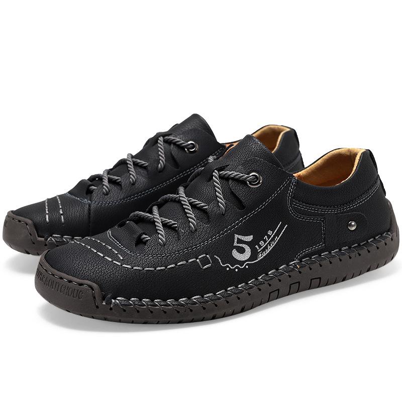

Большие размеры Мужские модные мягкие туфли Wild Breathable Hollowed Casual Leather Shoes Shoes Summer Driving Shoes 48 чёрный