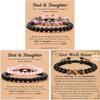 Geometric Crystal Black Matte Beaded Bracelet For Couples And Families Gift Set