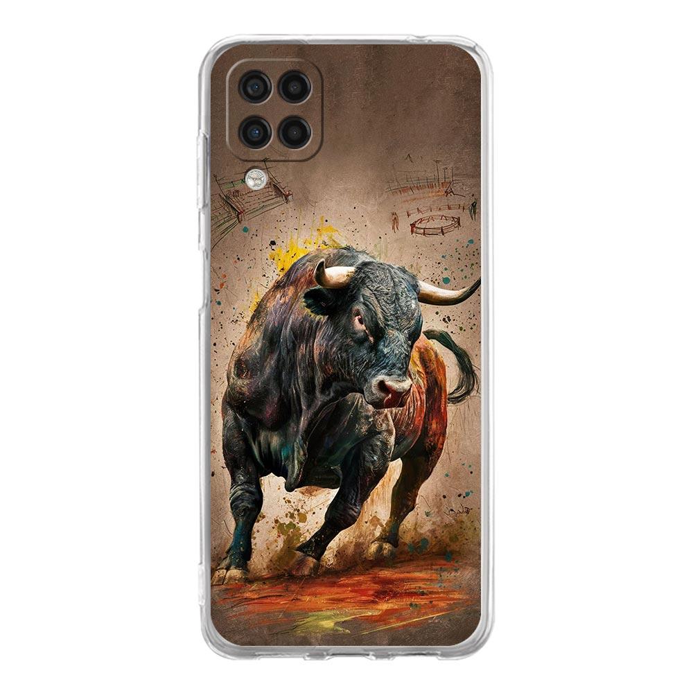 Mobilskal För Samsung Galaxy A13 A33 A35 A55 A73 A53 A23 A51 A71 A21S A72 A31 A41 A05s A03S A15 A25 5G Genomskinligt Skydd Tjurbjur Djur
