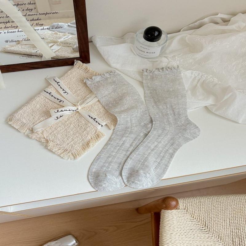 

Versatile Lace Ruffle Mesh Socks - Women’s Breathable Summer Silk with Mushroom Edge Design One Size