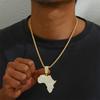 Hip-Hop Mode Heißer Verkauf Europäisch und Amerikanisch Umweltfreundliches Material Afrikanische Karte Halskette Anhänger