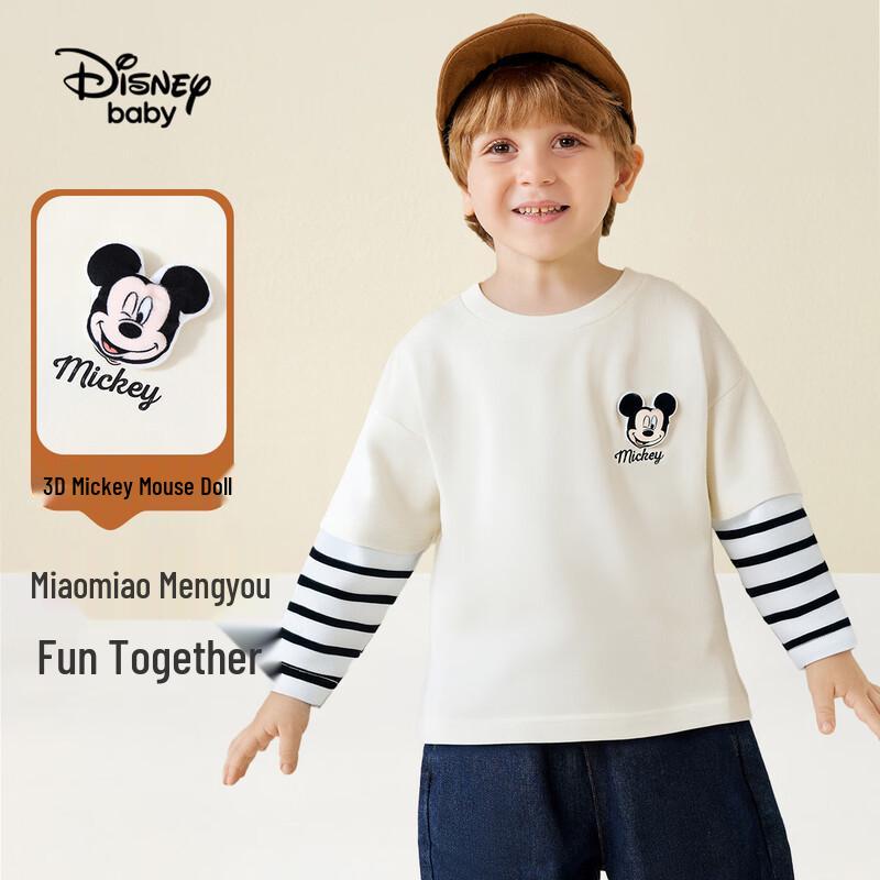 Disney Baby Boys' Faux Two-Piece Long-Sleeve Cotton T-Shirt