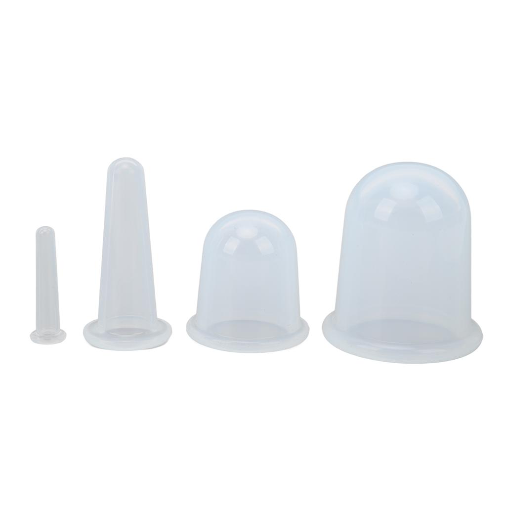 4 Stück Silikon Schröpfset Beseitigt Cellulite Faltenentfernung Gesicht Vakuum Saugnäpfe