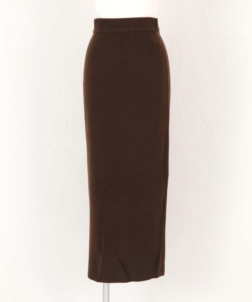 Titibait Slit Tight Knit Skirt AYXP2978 PS Brown Women's (XS-S)