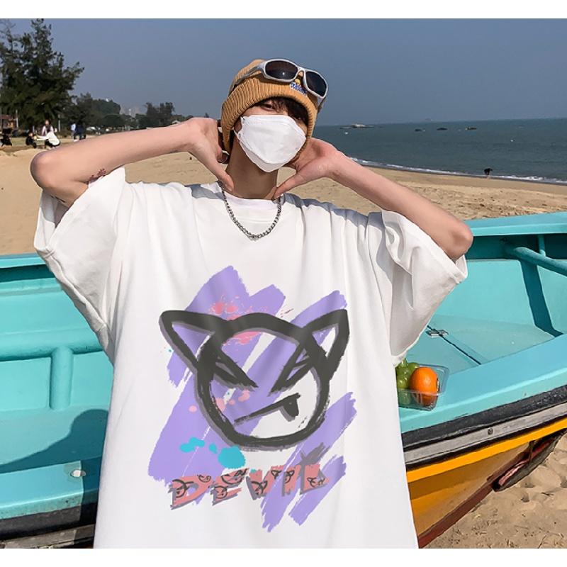 Męskie koszulki z krótkim rękawem list nadruk graficzny moda markowe koszulki dla mężczyzn odzież męska koszulka casual mężczyzna lato koreański Retro topy dla