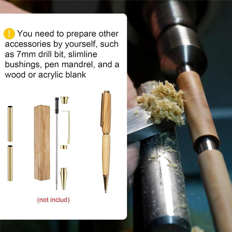 A25F-20Pcs 7Mm Slim Pen Pen Transfer Brass Pen Replacement Accessories For DIY Pen Making Office Supplies Friends Gifts