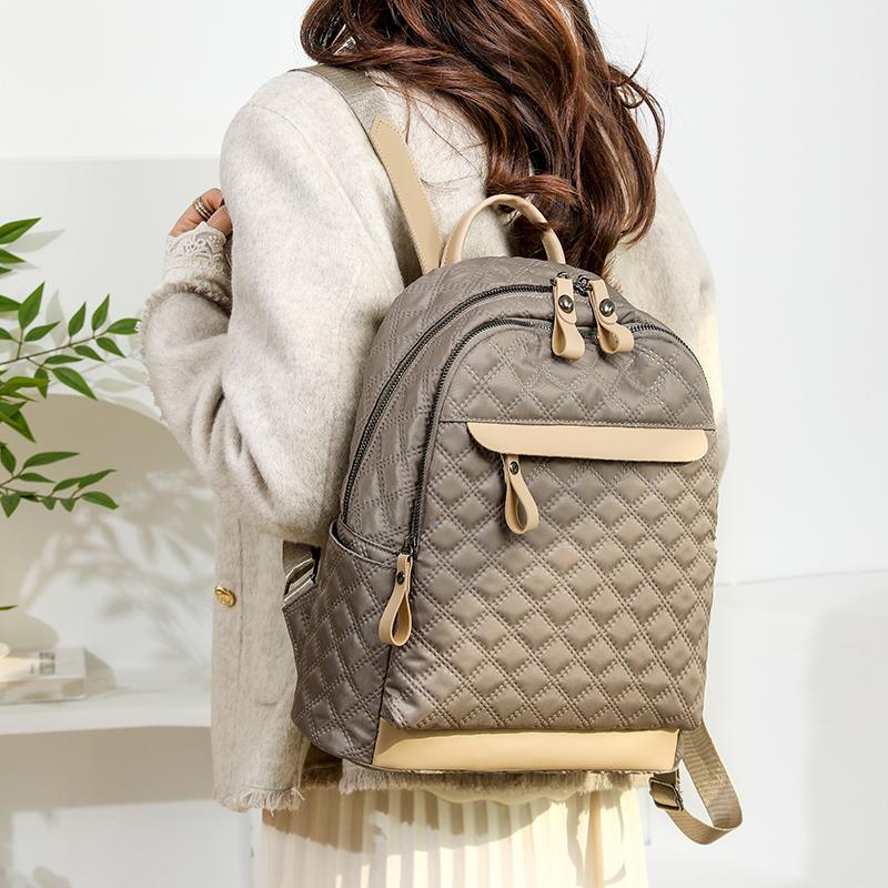 Backpack Student Schoolbag Women's Lightweight Rhomboid Backpack