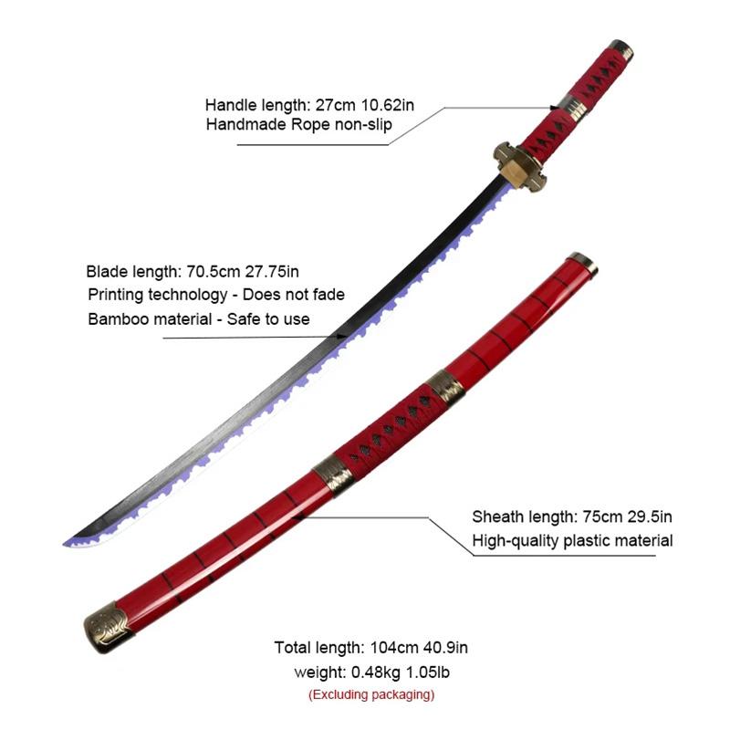 Roronoa Zoro Set Katana Tre Pezzi Fatto a Mano Shusui Enma Kitetsu Spade Con Supporto Espositore Gratuito e Cintura Prop Cosplay