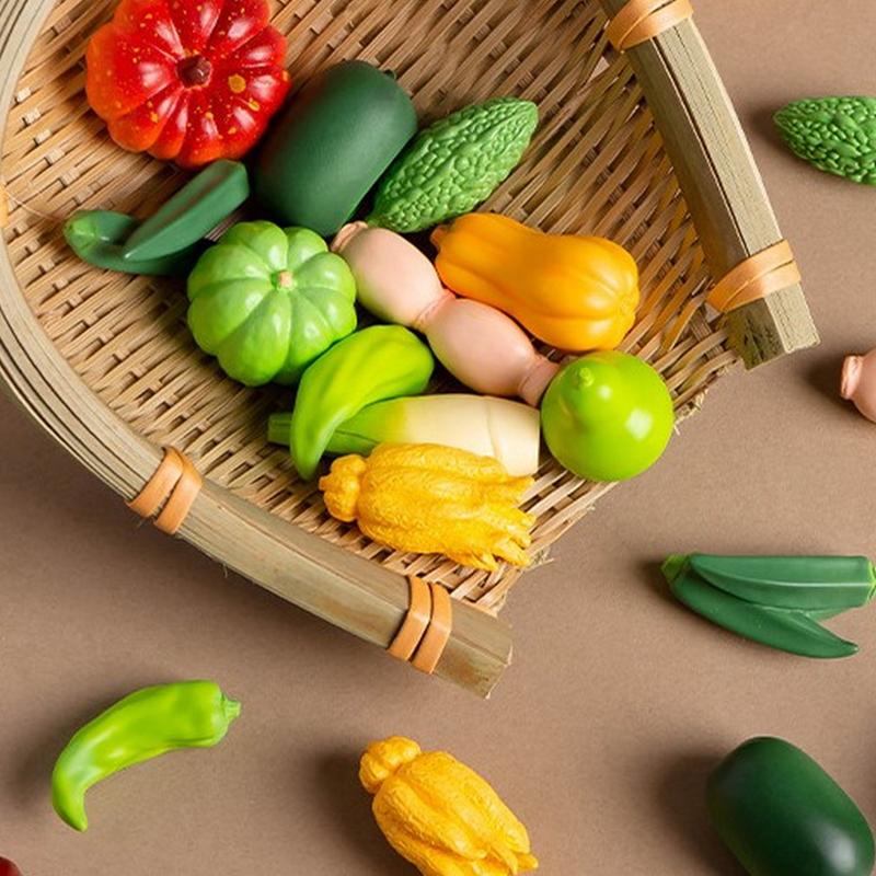 Miniatures imitation légumes micro paysage ornements figurines pour décorations de maison décoration de chambre bricolage maison de poupée accessoires