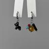 Elegant Black Dog Earrings Fashionable Asymmetrical Black Dog Earrings Accessory Adding Charm To Any Outfit