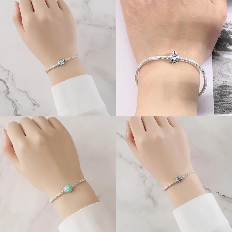 Orginal Charms Copper Hearts Flower Beads Fit Bracelet Necklace Accessories Bead Jewelry Making Fine Jewelry Gift Diy