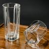 200ml/280ml Coffee Cups Glass Drinkware Square Bottom Rotary Carving Tumbler Collin Cups Engraved Glass Mug Cocktail Glasses Cup