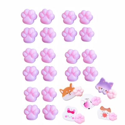 Rich Peach Squeeze Paw Print Butt Stickers 20 Pieces Squishy 3D Squeeze Toys These Elastic Parts Can Be Combined with Any Stickers for DIY Stress