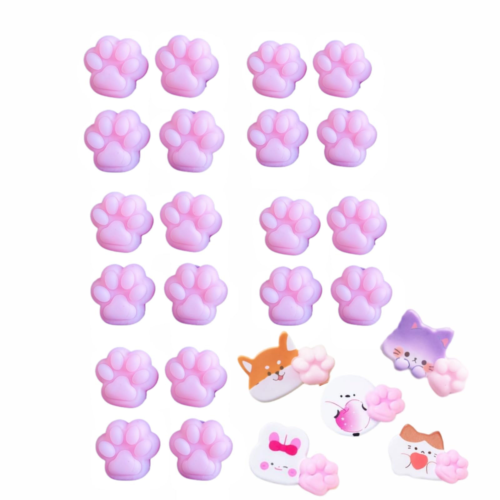 

Rich Peach Squeeze Paw Print Butt Stickers 20 Pieces Squishy 3D Squeeze Toys These elastic parts can be combined with any stickers for DIY Stress