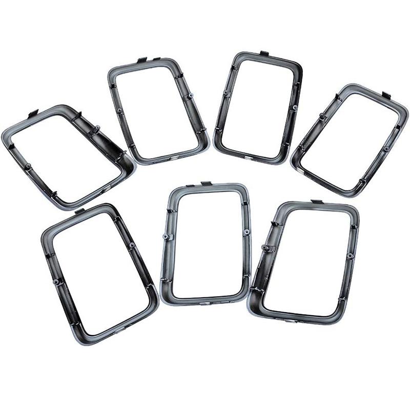 7Pcs Glossy Black Front Grille Erts Cover Trim Kit Grill Ring For Jeep Grand Cherokee 2017 2018