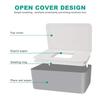 Wet Wipes Dispenser, Dry Wet Tissue Paper Case Dustproof Tissue Storage Box Case, Dispenser Holder with Lid for Home Office Desk (White Gray)