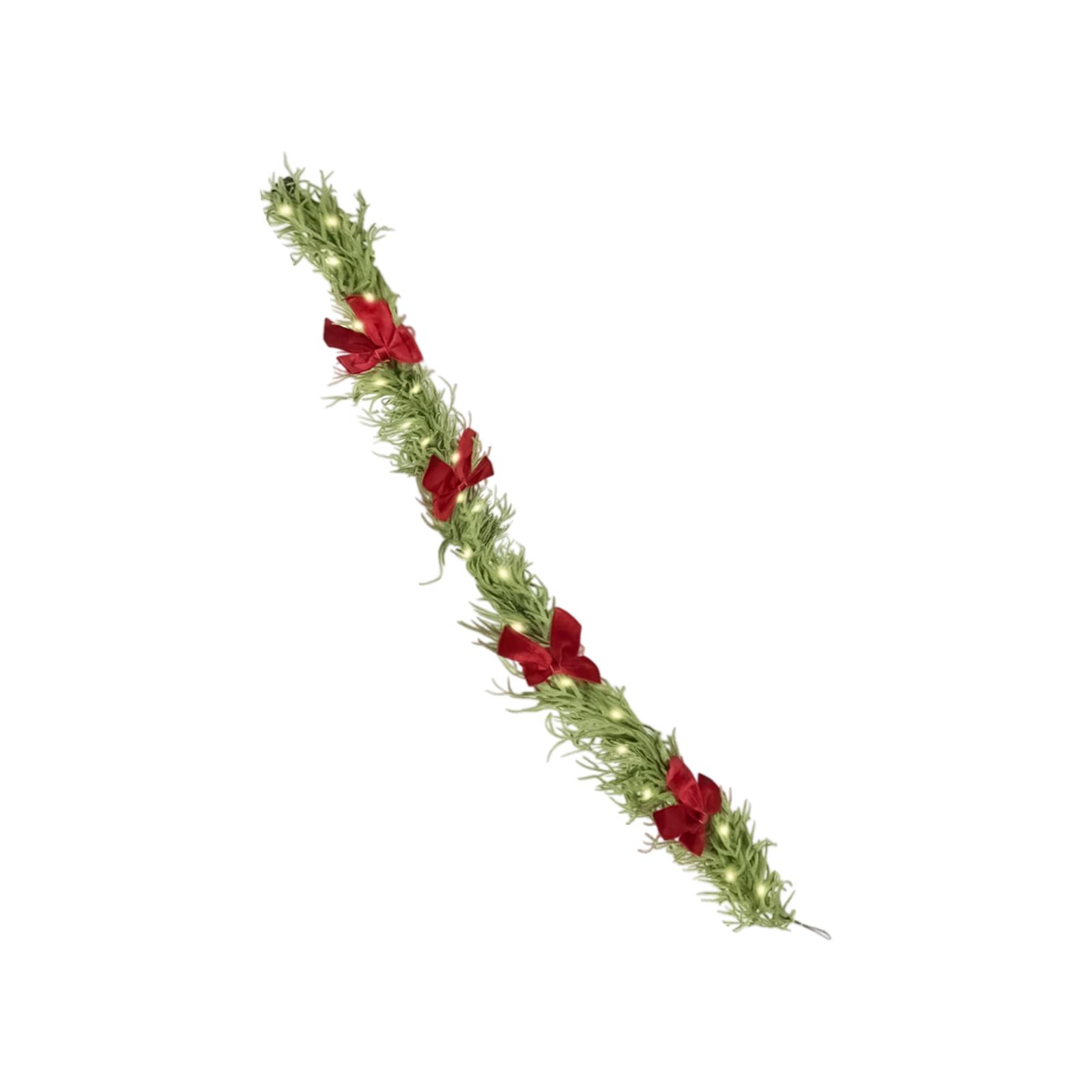 

2.7m Christmas Rattan Garland Christmas Tree Accessories LED Lights Green Rattan One Size