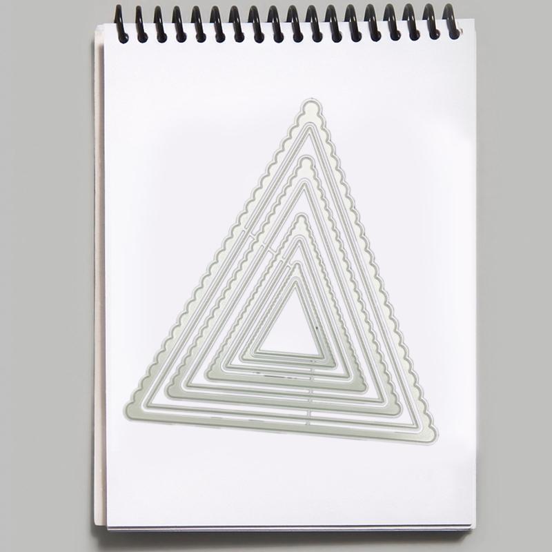 Retro for Triangle Wave Frame Cutting Die Carbon Steel Template Festive DIY Deco