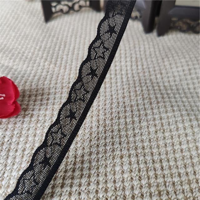 Width 1.5cm High Quality Stretch Elastic Striped Lock Lace Ribbon White Lace Trim чёрный