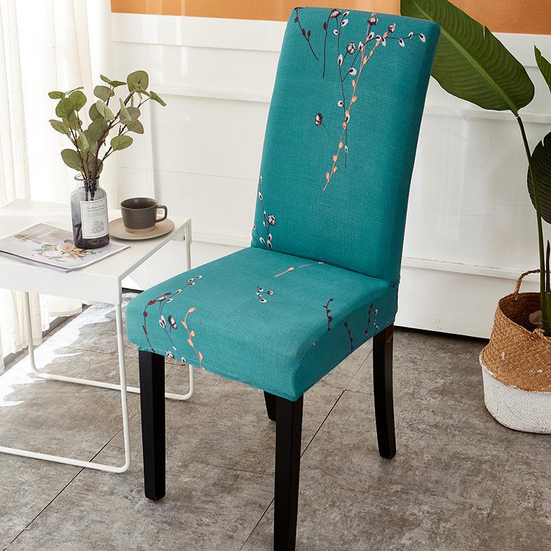 Washable Big Elastic Kitchen Chair Covers 1 Pieces Printed Chair Cover Stretch Seat Slipcovers For Dining Room Wedding