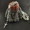 Fashion Handmade Necklace Ladies Imitation Vintage Style Zircon Rosary Beads With Cross Pendant Zircon