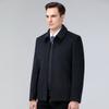 Men's Double-Sided Wool Jacket with Winter Down Liner for Middle-Aged Dads
