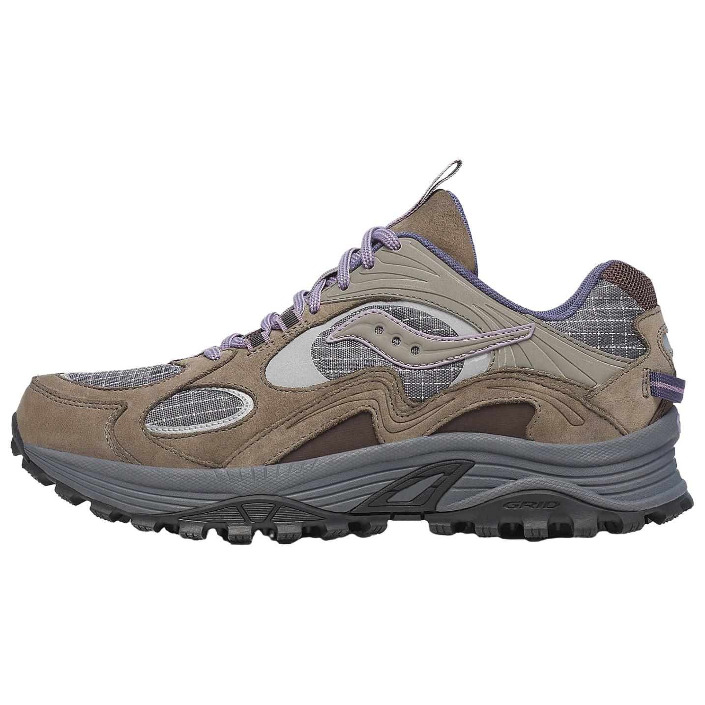 

SAUCONY Grid Aura X Classic Удобная амортизация Дышащая поддержка Кроссовки для бега Унисекс Кроссовки Серо-коричнево-фиолетовые S70924-1 37.5