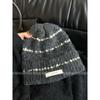 Thickened Striped Knitted Woolen Cap for Women New Autumn and Winter Warm and Face Enhancing Small Headband Cold Proof Ear Protecting Cap