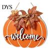 Forniture per Festa del Ringraziamento Segno di Benvenuto in Legno a Forma di Zucca per Porta d'Ingresso, Ciondolo Appeso Rustico del Raccolto Autunnale con Decorazione Murale Autunnale in Stile Fattoria 3D Goffrato