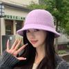 Autumn and Winter Korean Style Warm Ear Protection Knitted Fisherman Hat Sunshade Bucket Hat Korean Style Fashion Versatile Basin Hat