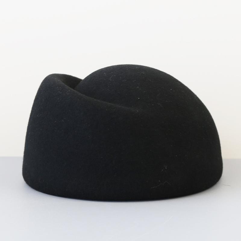 Winter New French Vintage Round Top 100% Wool Fedoras Hat Wedding Church Party Pillbox Caps Warm Women Hard Top Felt Berets Hat
