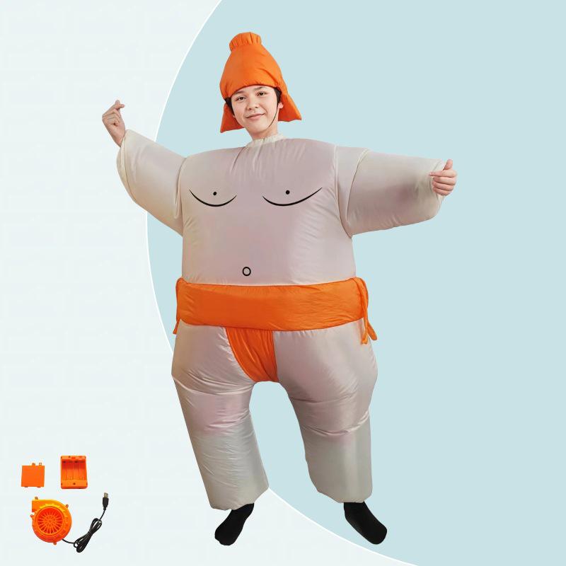 Halloween Inflatable Funny Fat Man Sumo Costume for Parties & Performances