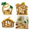 Stable Nativity Scene Statue Christmas Nativity Figurines Holy Family Collectables Decors,Table Ornament for Indoor